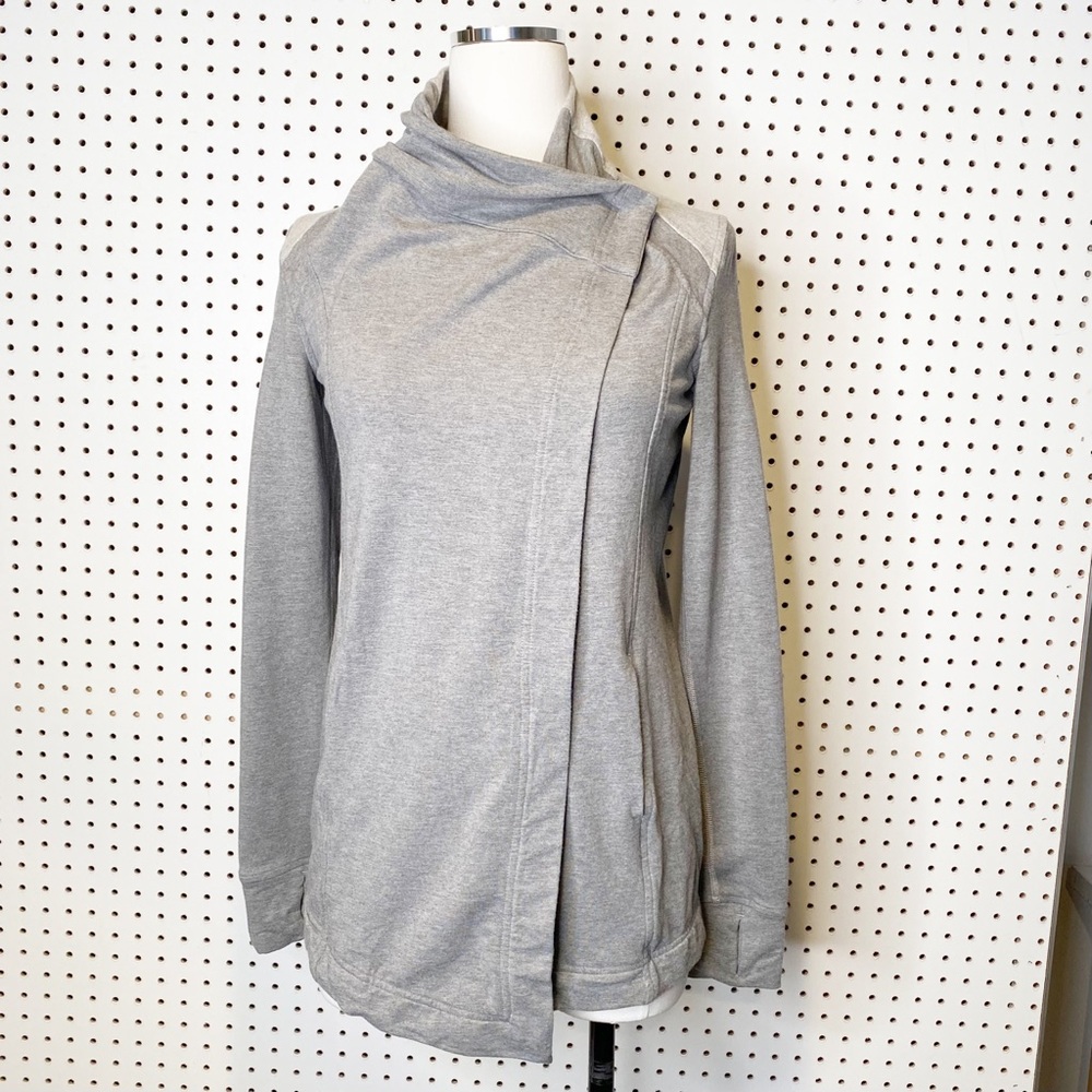 Lululemon | Coast Wrap Open‎ Front Cardigan in Heathered Mod Medium Grey Sz. 4 - Picture 4 of 16